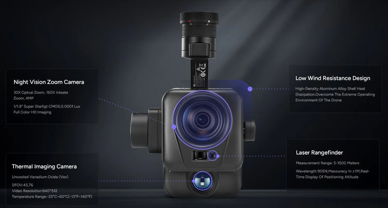 Deepthink S3 Tri-Sensor with Thermal Imaging UAV Camera (Compatible with DJI M300/M350 RTK)